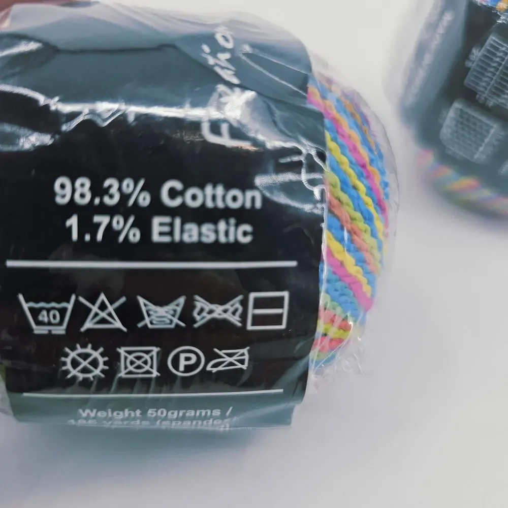 2 Cascade Yarns Fixation Rainbow Colors #9054 Cotton Spandex Blend